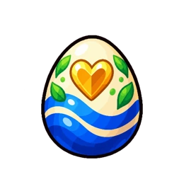 A green and gold egg from Hearthway Commons